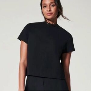 Spanx Classic Black Perfect Funnel Neck Ponte Top Size 1X